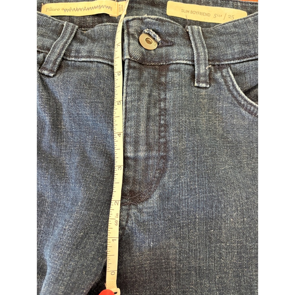 Pilcro and the Letterpress Slim Boyfriend Jeans Dark Wash Blue Denim Size 25 NWT - Picture 5 of 8